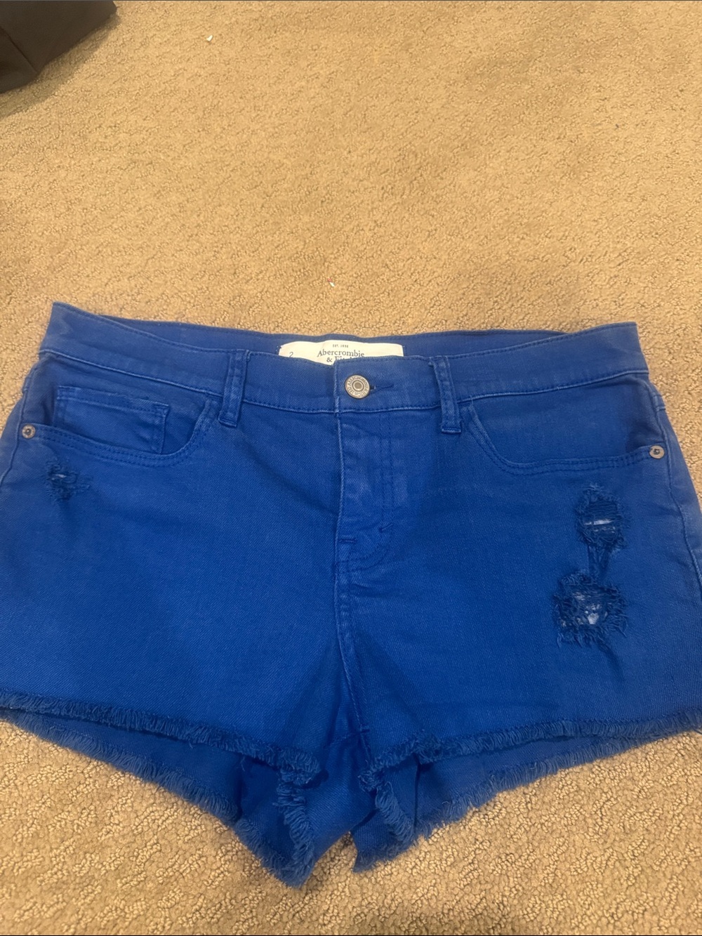 Abercrombie & Fitch Blue Distressed Denim Cutoff Shorts